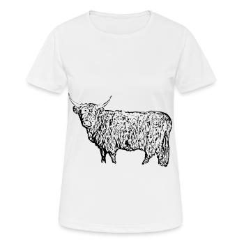 Bovins écossais Highland - T-shirt respirant Femme - blanc - Devant - AI Model Female 172 dark (172cm)
