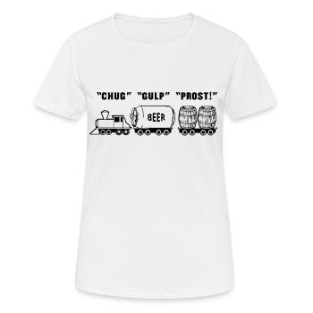 Chug Gulp Prost - Train de bière du train à bière - T-shirt respirant Femme - blanc - Devant - AI Model Female 172 dark (172cm)