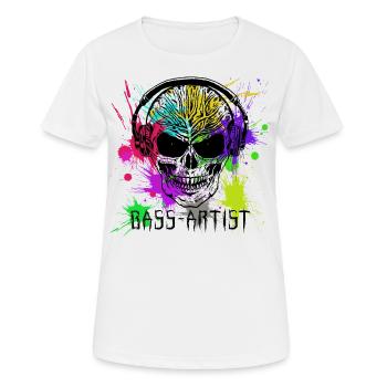 Totenkopf Bass-Artist Techno Splash - Frauen T-Shirt atmungsaktiv - Weiß - Vorne - AI Model Female 172 dark (172cm)