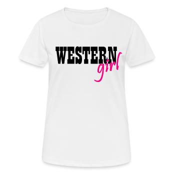 westerngirl cowgirlsgirl western - T-shirt respirant Femme - blanc - Devant - AI Model Female 172 dark (172cm)