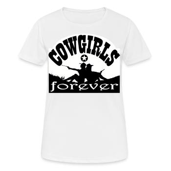 cowgirls girls western friends - Women's Breathable T-Shirt - white - Front - AI Model Female 172 dark (172cm)