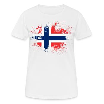 Norway Norway flag patch gift idea - Women's Breathable T-Shirt - white - Front - AI Model Female 172 dark (172cm)