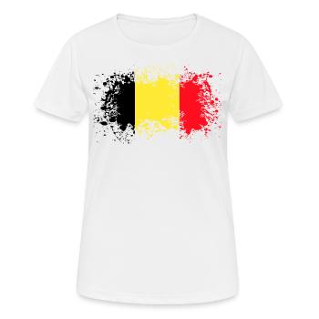 Belgique Belgium Idée cadeau - T-shirt respirant Femme - blanc - Devant - AI Model Female 172 dark (172cm)