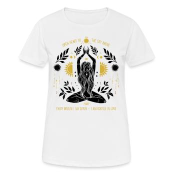 Spiritual art yoga love meditation - Women's Breathable T-Shirt - white - Front - AI Model Female 172 dark (172cm)