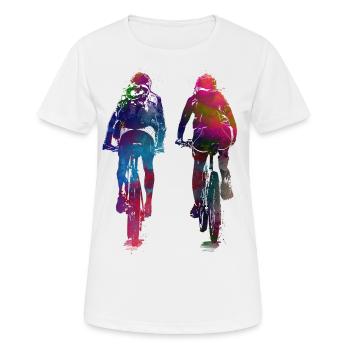 Radfahren Fahrrad Sport Kunst # Radfahren # Sport - Frauen T-Shirt atmungsaktiv - Weiß - Vorne - AI Model Female 172 dark (172cm)