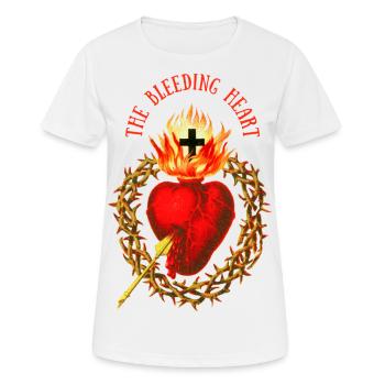Jesus Christus Bleeding-Heart Blutendes Herz - Frauen T-Shirt atmungsaktiv - Weiß - Vorne - AI Model Female 172 dark (172cm)