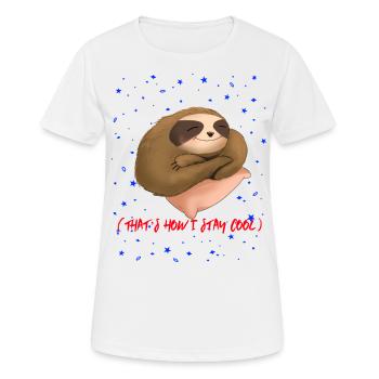 Faultier Faultier - Frauen T-Shirt atmungsaktiv - Weiß - Vorne - AI Model Female 172 dark (172cm)