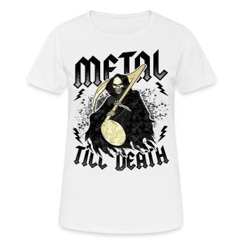 Metal Till Death Heavy Metal Band Death Metal - Frauen T-Shirt atmungsaktiv - Weiß - Vorne - AI Model Female 172 dark (172cm)