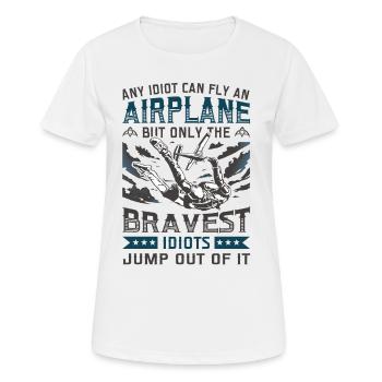Sprung aus einem Flugzeug Skydiving - Frauen T-Shirt atmungsaktiv - Weiß - Vorne - AI Model Female 172 dark (172cm)