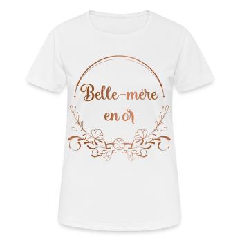 Belle-mère en or - Meilleure belle mère du monde - T-shirt respirant Femme - blanc - Devant - AI Model Female 172 dark (172cm)