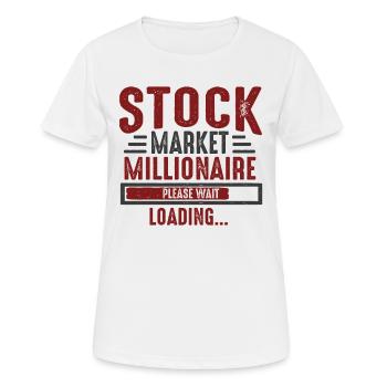 Stock Market Millionaire Lading Stock Trader - Women's Breathable T-Shirt - white - Front - AI Model Female 172 dark (172cm)