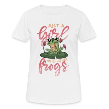 Juste une fille qui aime les grenouilles - Frog Lady - T-shirt respirant Femme - blanc - Devant - AI Model Female 172 dark (172cm)