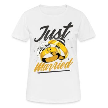 Honeymoon couple suitably just married - Women's Breathable T-Shirt - white - Front - AI Model Female 172 dark (172cm)