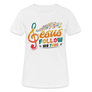 Jesus, clef, music, religious. - Women's Breathable T-Shirt - white - Front - AI Model Female 172 dark (172cm)