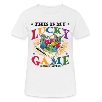 This Is My Lucky Brettspiel - Frauen T-Shirt atmungsaktiv - Weiß - Vorne - AI Model Female 172 dark (172cm)