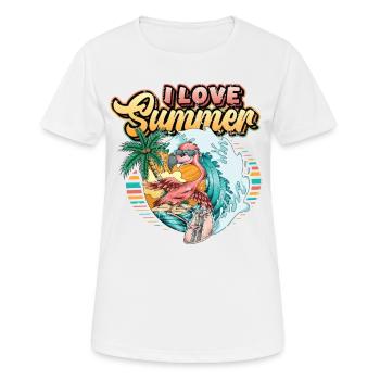 I Love Summer Vacation Hello Summer Surfen - Frauen T-Shirt atmungsaktiv - Weiß - Vorne - AI Model Female 172 dark (172cm)
