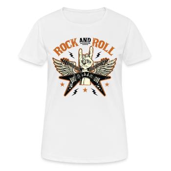 Rock’n’Roll - T-shirt respirant Femme - blanc - Devant - AI Model Female 172 dark (172cm)