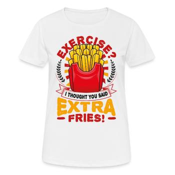 Extra Pommes Frites - Frauen T-Shirt atmungsaktiv - Weiß - Vorne - AI Model Female 172 dark (172cm)