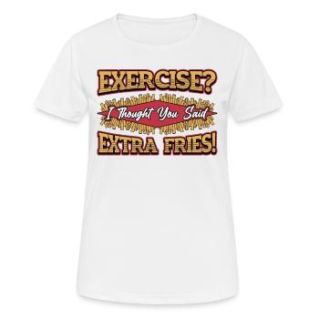 Extra Pommes Frites - Frauen T-Shirt atmungsaktiv - Weiß - Vorne - AI Model Female 172 dark (172cm)