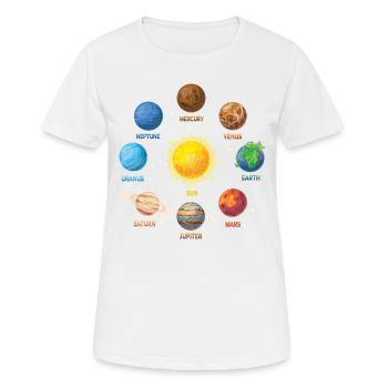 Planète Système Solaire - T-shirt respirant Femme - blanc - Devant - AI Model Female 172 dark (172cm)