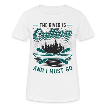 The River Is Calling And I Must Go Kayak Sport - Women's Breathable T-Shirt - white - Front - AI Model Female 172 dark (172cm)