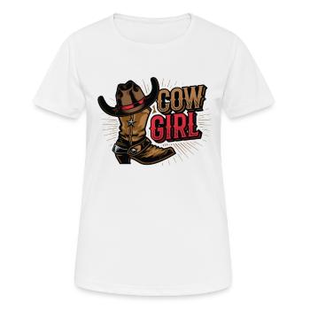 ,Boots,Girls,Westerns. - Women's Breathable T-Shirt - white - Front - AI Model Female 172 dark (172cm)