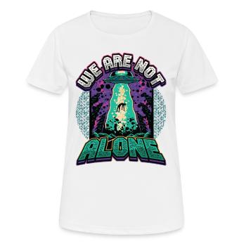 Wir sind nicht allein, Alien. - Frauen T-Shirt atmungsaktiv - Weiß - Vorne - AI Model Female 172 dark (172cm)