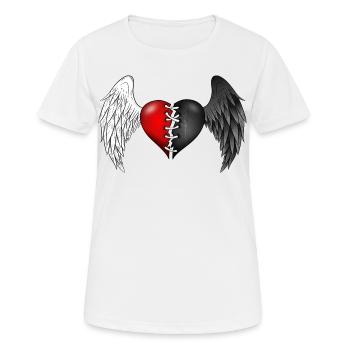 Mi-ange mi-démon - T-shirt respirant Femme - blanc - Devant - AI Model Female 172 dark (172cm)