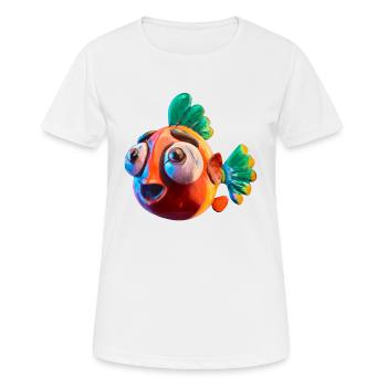 Poisson rouge choquant - T-shirt respirant Femme - blanc - Devant - AI Model Female 172 dark (172cm)