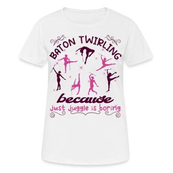 Gymnastik Tanz Baton Wirbeln Turnen - Frauen T-Shirt atmungsaktiv - Weiß - Vorne - AI Model Female 172 dark (172cm)