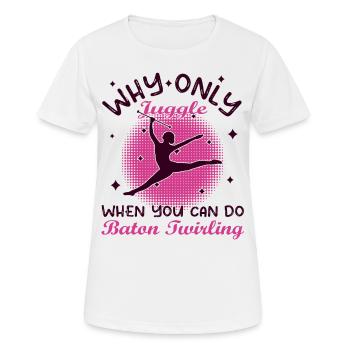 Gymnastik Tanz Baton Wirbeln Turnen - Frauen T-Shirt atmungsaktiv - Weiß - Vorne - AI Model Female 172 dark (172cm)