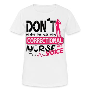 Prisons RN Correctional Nurse - Women's Breathable T-Shirt - white - Front - AI Model Female 172 dark (172cm)