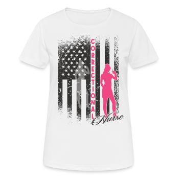 Prisons RN Correctional Nurse - Women's Breathable T-Shirt - white - Front - AI Model Female 172 dark (172cm)