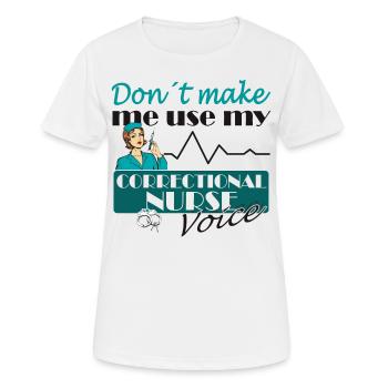 Prisons RN Correctional Nurse - Women's Breathable T-Shirt - white - Front - AI Model Female 172 dark (172cm)