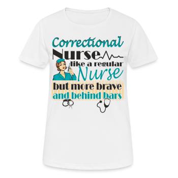 Infirmières et infirmiers correctionnels en milieu carcéral - T-shirt respirant Femme - blanc - Devant - AI Model Female 172 dark (172cm)