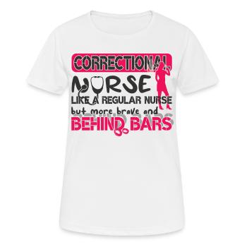Prisons RN Correctional Nurse - Women's Breathable T-Shirt - white - Front - AI Model Female 172 dark (172cm)