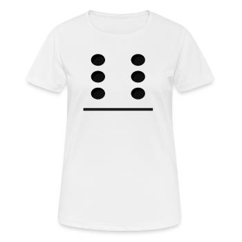 Domino Game Tile 6-0 - Drôle de costume de groupe - T-shirt respirant Femme - blanc - Devant - AI Model Female 172 dark (172cm)