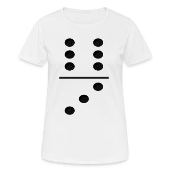 Domino Game Tile 6-3 - Drôle de costume de groupe - T-shirt respirant Femme - blanc - Devant - AI Model Female 172 dark (172cm)