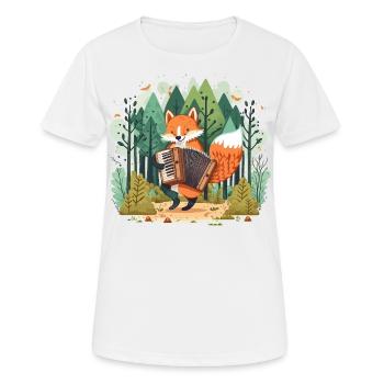 Renard musical - T-shirt respirant Femme - blanc - Devant - AI Model Female 172 dark (172cm)