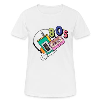 Achtziger - Frauen T-Shirt atmungsaktiv - Weiß - Vorne - AI Model Female 172 dark (172cm)