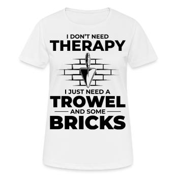 Maçon Thérapie Truelles et Briques Briqueterie Maçon - T-shirt respirant Femme - blanc - Devant - AI Model Female 172 dark (172cm)