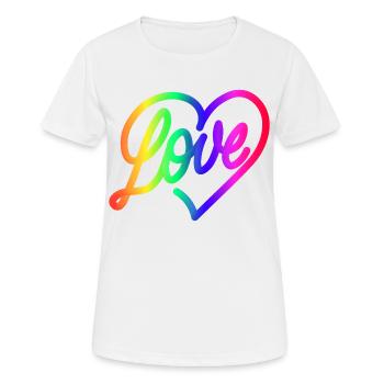 Love LOVE love Heart Rainbow - Women's Breathable T-Shirt - white - Front - AI Model Female 172 dark (172cm)