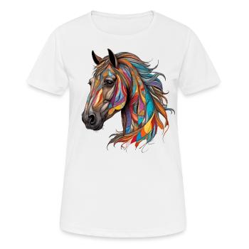 colorful Horse Horse Head Nuestern Horse Head - Women's Breathable T-Shirt - white - Front - AI Model Female 172 dark (172cm)