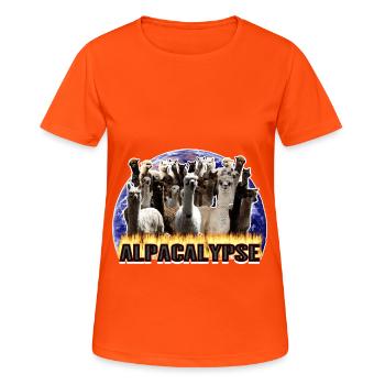 Alpaga Alpaga Alpacalypse Idée cadeau - T-shirt respirant Femme - orange néon - Devant - AI Model Female 172 dark (172cm)