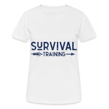 Überlebenstraining Survival Überlebenskünstler - T-shirt respirant Femme - blanc - Devant - AI Model Female 172 dark (172cm)