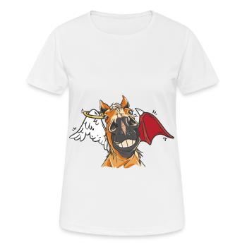 Horse Head Horse Horses Angel Devil Horse - Women's Breathable T-Shirt - white - Front - AI Model Female 172 dark (172cm)