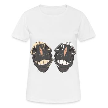 Cheval Bouche Chevaux Museau Cavalier Ross - T-shirt respirant Femme - blanc - Devant - AI Model Female 172 dark (172cm)