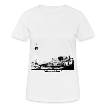 Düsseldorf Skyline schwarz Geschenkidee - Frauen T-Shirt atmungsaktiv - Weiß - Vorne - AI Model Female 172 dark (172cm)