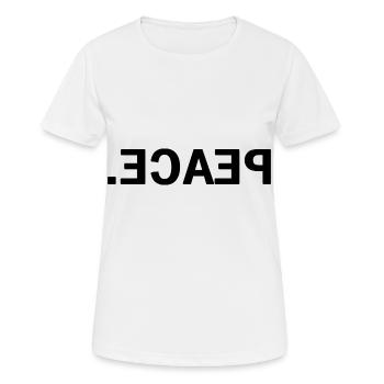 PEACE. PEACE. Schwarz - Frauen T-Shirt atmungsaktiv - Weiß - Vorne - AI Model Female 172 dark (172cm)