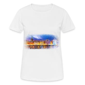 Stockholm Suède - T-shirt respirant Femme - blanc - Devant - AI Model Female 172 dark (172cm)